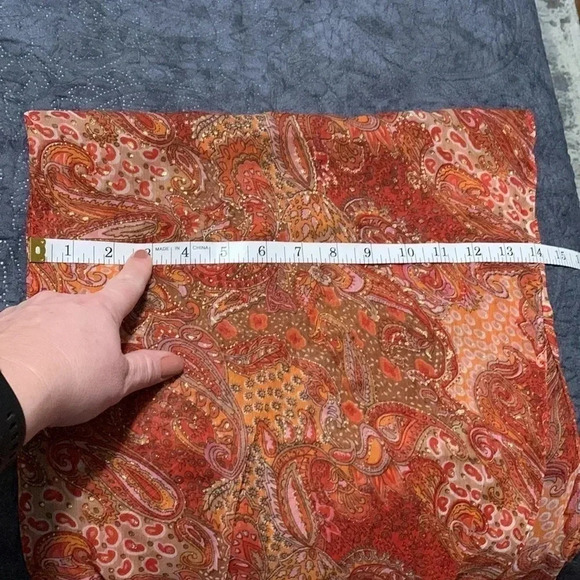 Raj Silk Scarf Orange/Pink - Picture 5 of 5